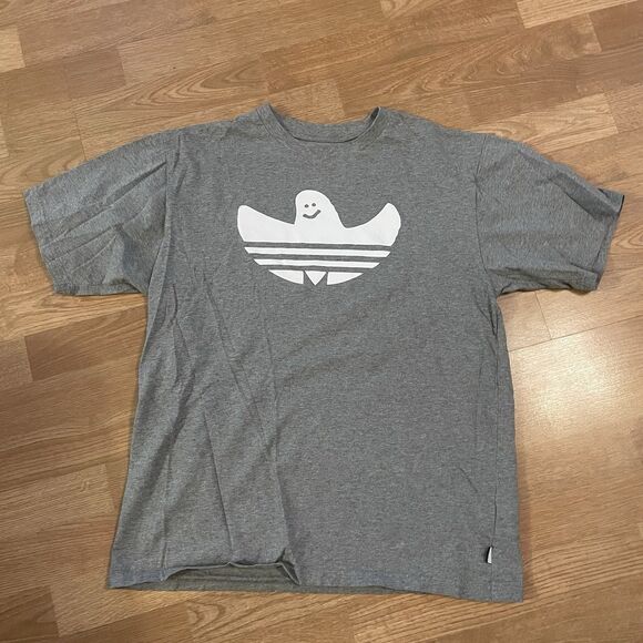 Adidas x Mark Gonzales Gonz Shmoo T Shirt Sz Large Grey Ghost Skateboard Trefoil - Picture 2 of 7